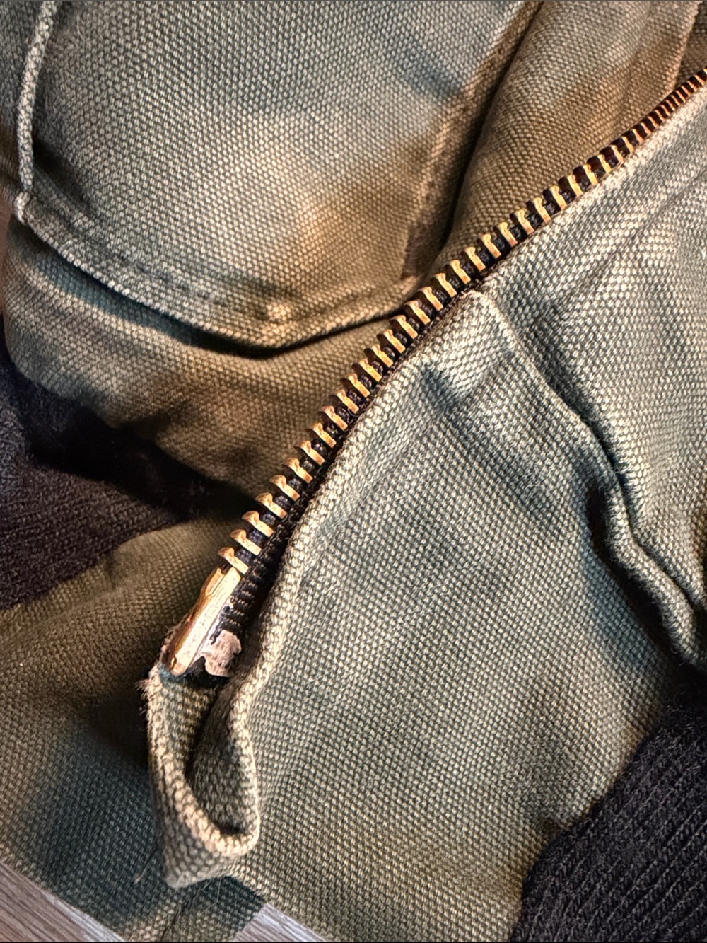 Vintage 1994 Carhartt JR264 Forest Green Duck Canvas Bomber Flight Jacket Med 42 - Picture 12 of 12